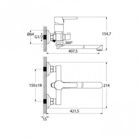 Смеситель IDDIS SENA SENSBL2i10WA универсальный 