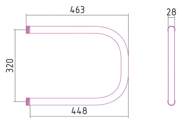 Полотенцесушитель водяной Стилье П-образный 00002-3245 320х450 