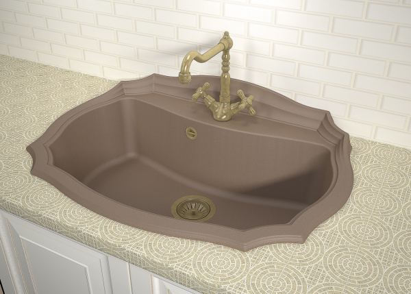 Мойка кухонная керамогранитная Florentina ЭМИЛИЯ 770 20.360.E770.303 77*55 см. мокко
