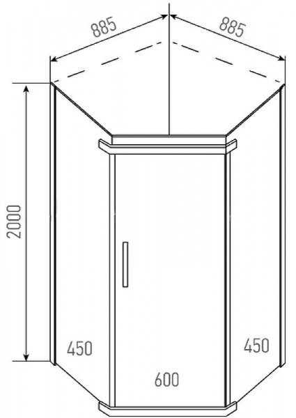 Душевой уголок Erlit  ER10109V-C4 90x90 см. 