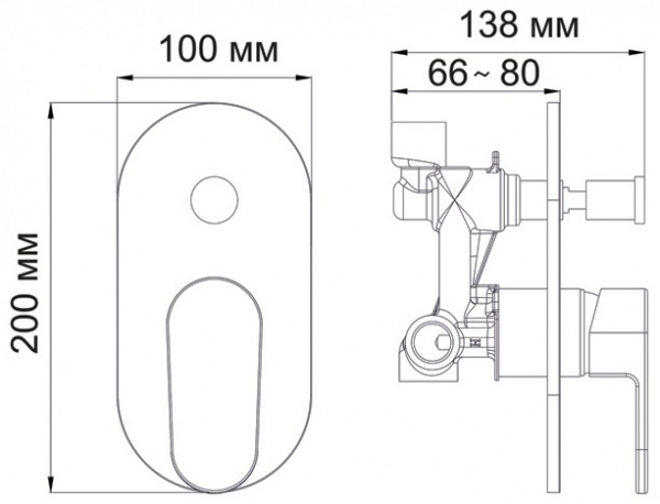 Смеситель WasserKRAFT DONAU 5361 для душа скрытого монтажа (встраиваемый)