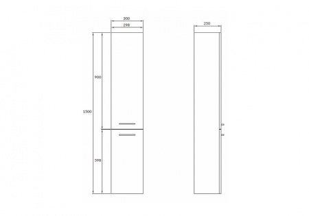 Пенал Cersanit LARA SB-SL-LAR/Wh  