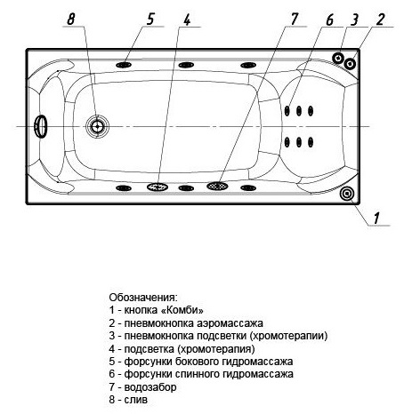 Ванна акриловая Aquatek АЛЬФА  150x70 см. 