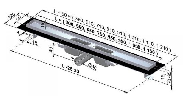 Душевой канал Alcaplast  APZ101-1050   Душевой канал Alcaplast  APZ101-1050
