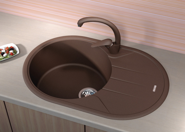 Мойка кухонная керамогранитная Florentina ЛОТОС 780 20.295.С0780.305 78*51 см. грей