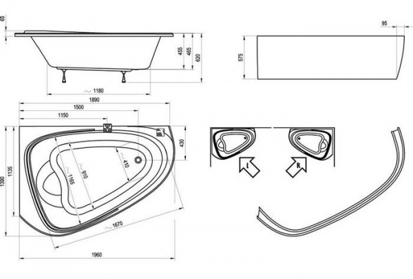 Ванна акриловая Ravak LOVESTORY C761000000  
