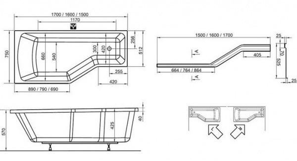 Ванна акриловая Ravak BEHAPPY C161000000  
