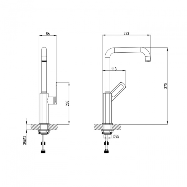 Смеситель IDDIS SLIDE SLIBL00i05 для кухонной мойки  Смеситель IDDIS SLIDE SLIBL00i05 для кухонной мойки