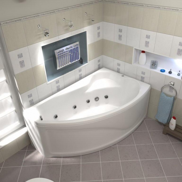 Ванна акриловая BAS НИКОЛЬ В 00028 170x102 см. правая 