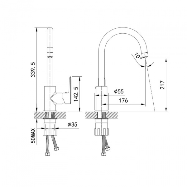 Смеситель IDDIS CUBA CUBBLFJi05 для кухонной мойки  Смеситель IDDIS CUBA CUBBLFJi05 для кухонной мойки